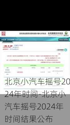 北京小汽车摇号2024年时间-北京小汽车摇号2024年时间结果公布