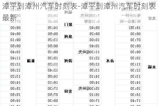 漳平到漳州汽车时刻表-漳平到漳州汽车时刻表最新