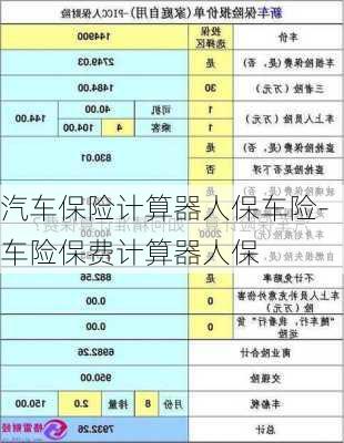 汽车保险计算器人保车险-车险保费计算器人保