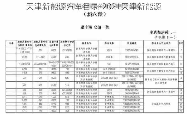 天津新能源汽车目录-2021天津新能源