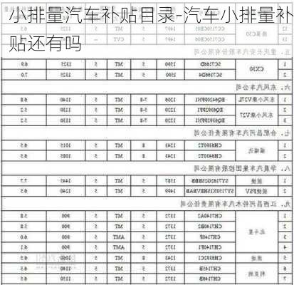 小排量汽车补贴目录-汽车小排量补贴还有吗