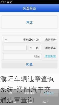 濮阳车辆违章查询系统-濮阳汽车交通违章查询