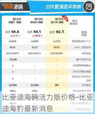 比亚迪海鸥活力版价格-比亚迪海豹最新消息