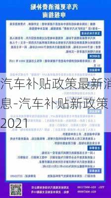 汽车补贴政策最新消息-汽车补贴新政策2021