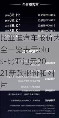 比亚迪汽车报价大全一览表元plus-比亚迪元2021新款报价和图片