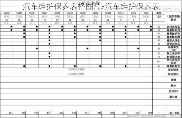 汽车维护保养表格图片-汽车维护保养表