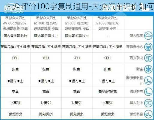 大众评价100字复制通用-大众汽车评价如何