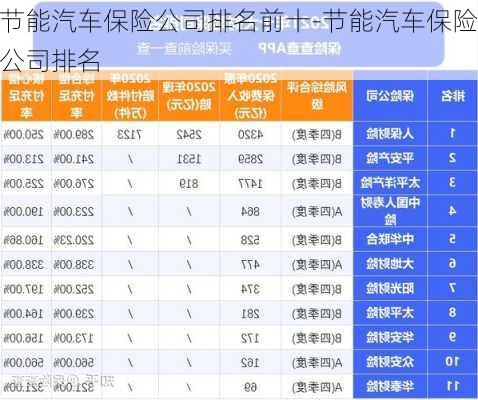 节能汽车保险公司排名前十-节能汽车保险公司排名