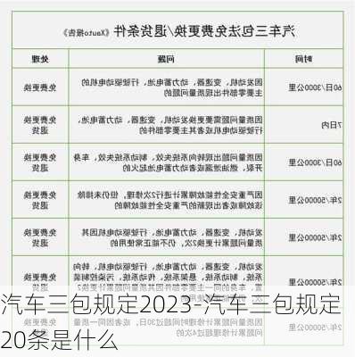 汽车三包规定2023-汽车三包规定20条是什么