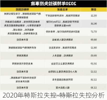 2020年特斯拉失控-特斯拉失控分析