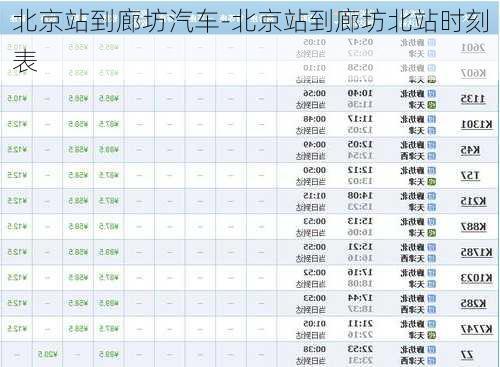 北京站到廊坊汽车-北京站到廊坊北站时刻表