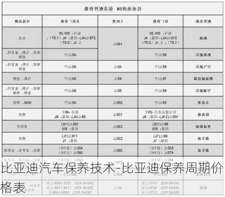 比亚迪汽车保养技术-比亚迪保养周期价格表