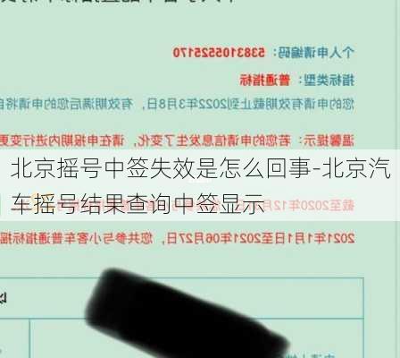 北京摇号中签失效是怎么回事-北京汽车摇号结果查询中签显示