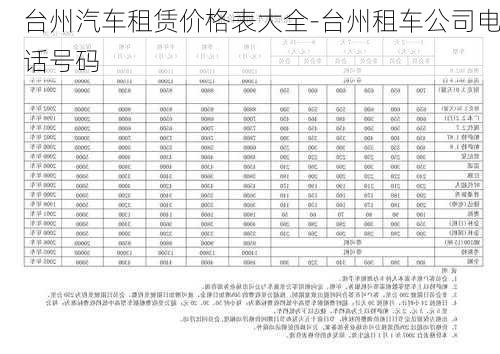 台州汽车租赁价格表大全-台州租车公司电话号码