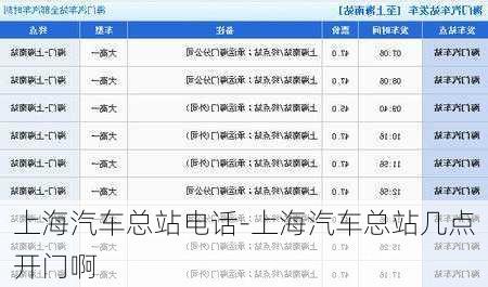 上海汽车总站电话-上海汽车总站几点开门啊