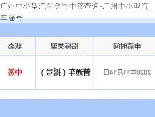 广州中小型汽车摇号中签查询-广州中小型汽车摇号