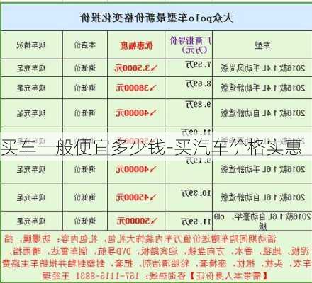 买车一般便宜多少钱-买汽车价格实惠