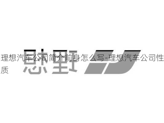 理想汽车公司简介前身怎么写-理想汽车公司性质