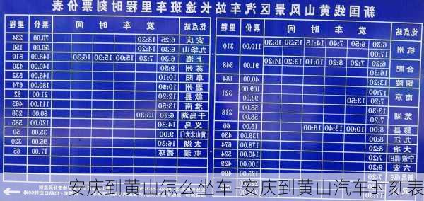 安庆到黄山怎么坐车-安庆到黄山汽车时刻表