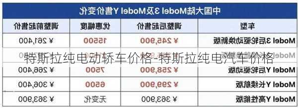 特斯拉纯电动轿车价格-特斯拉纯电汽车价格