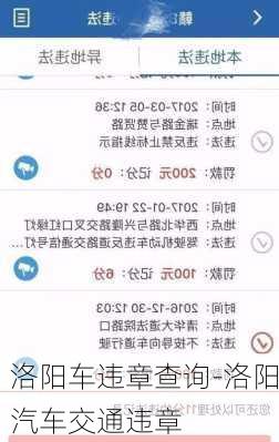 洛阳车违章查询-洛阳汽车交通违章