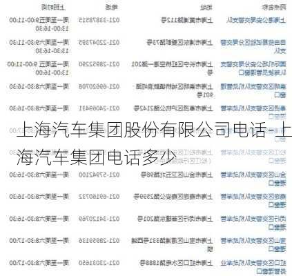 上海汽车集团股份有限公司电话-上海汽车集团电话多少