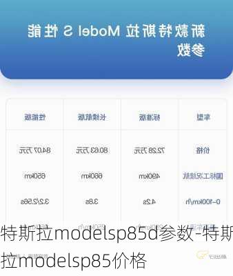 特斯拉modelsp85d参数-特斯拉modelsp85价格