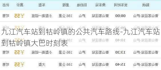 九江汽车站到牯岭镇的公共汽车路线-九江汽车站到牯岭镇大巴时刻表