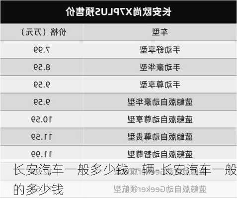 长安汽车一般多少钱一辆-长安汽车一般的多少钱