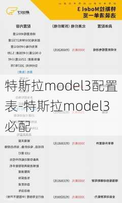 特斯拉model3配置表-特斯拉model3必配