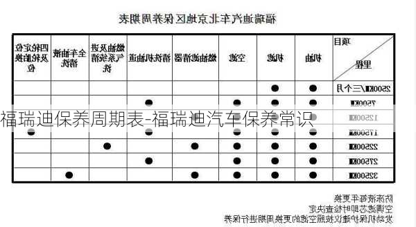 福瑞迪保养周期表-福瑞迪汽车保养常识