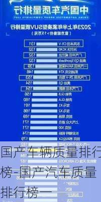 国产车辆质量排行榜-国产汽车质量排行榜一