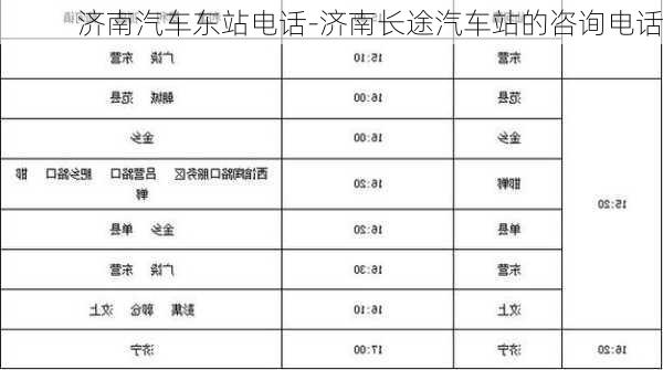 济南汽车东站电话-济南长途汽车站的咨询电话