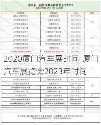 2020厦门汽车展时间-厦门汽车展览会2023年时间