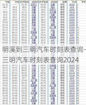 明溪到三明汽车时刻表查询-三明汽车时刻表查询2024